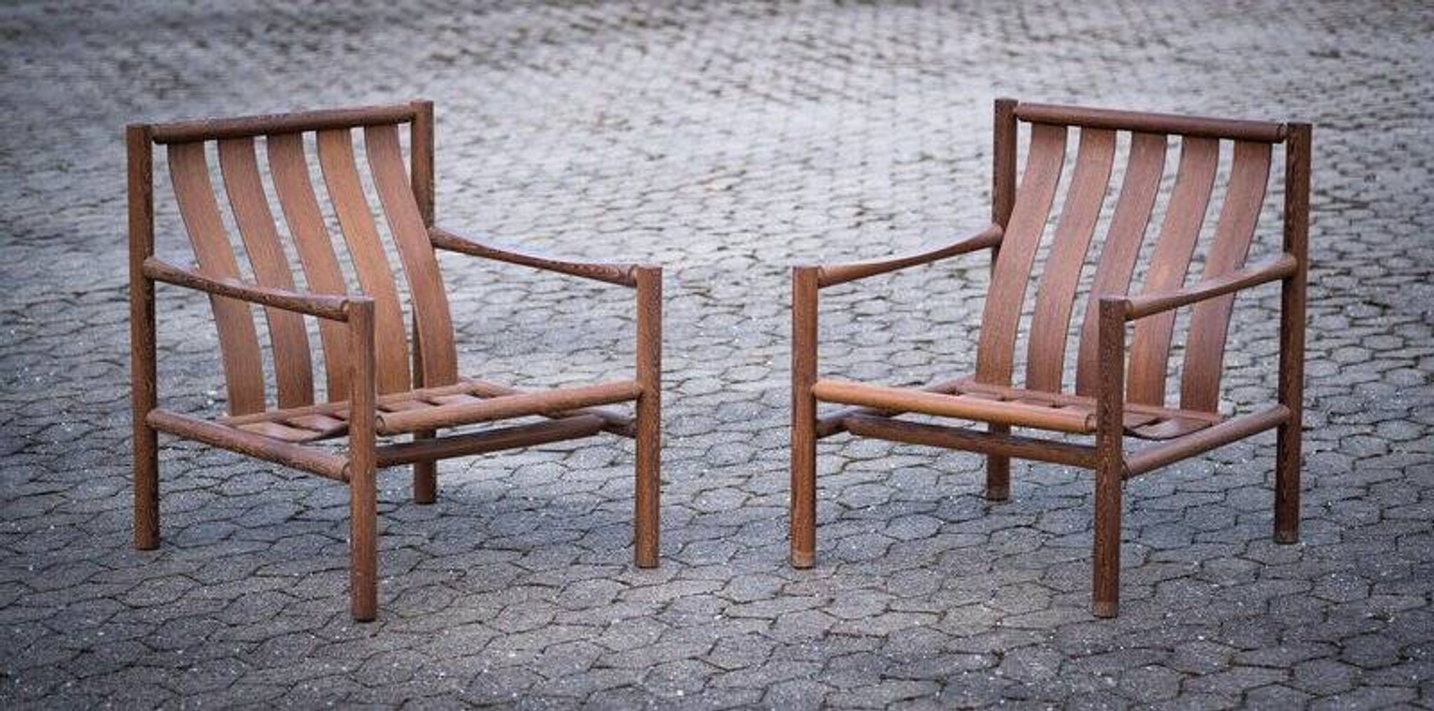 Wenge armchairs by Jørn Nilson, Denmark, 1966, Set of 2