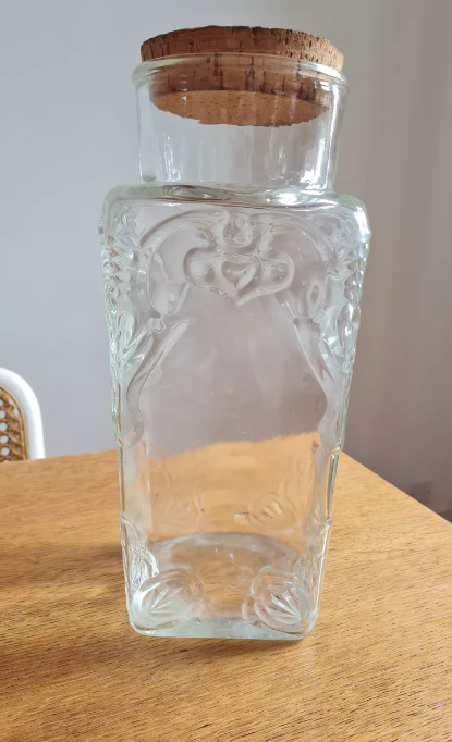 Pressed glass jar