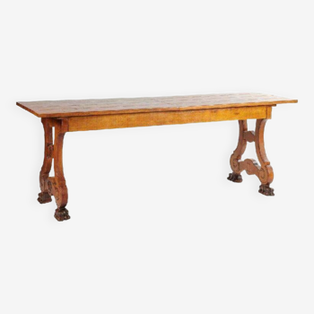 Solid oak farm table with lion's paws - Art Deco period circa 1930