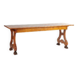 Solid oak farm table with lion's paws - Art Deco period circa 1930