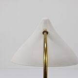 White brass desk or table lamp in the Louis Kalff style from the 1950s.