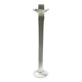 Large antique transparent Murano candlestick