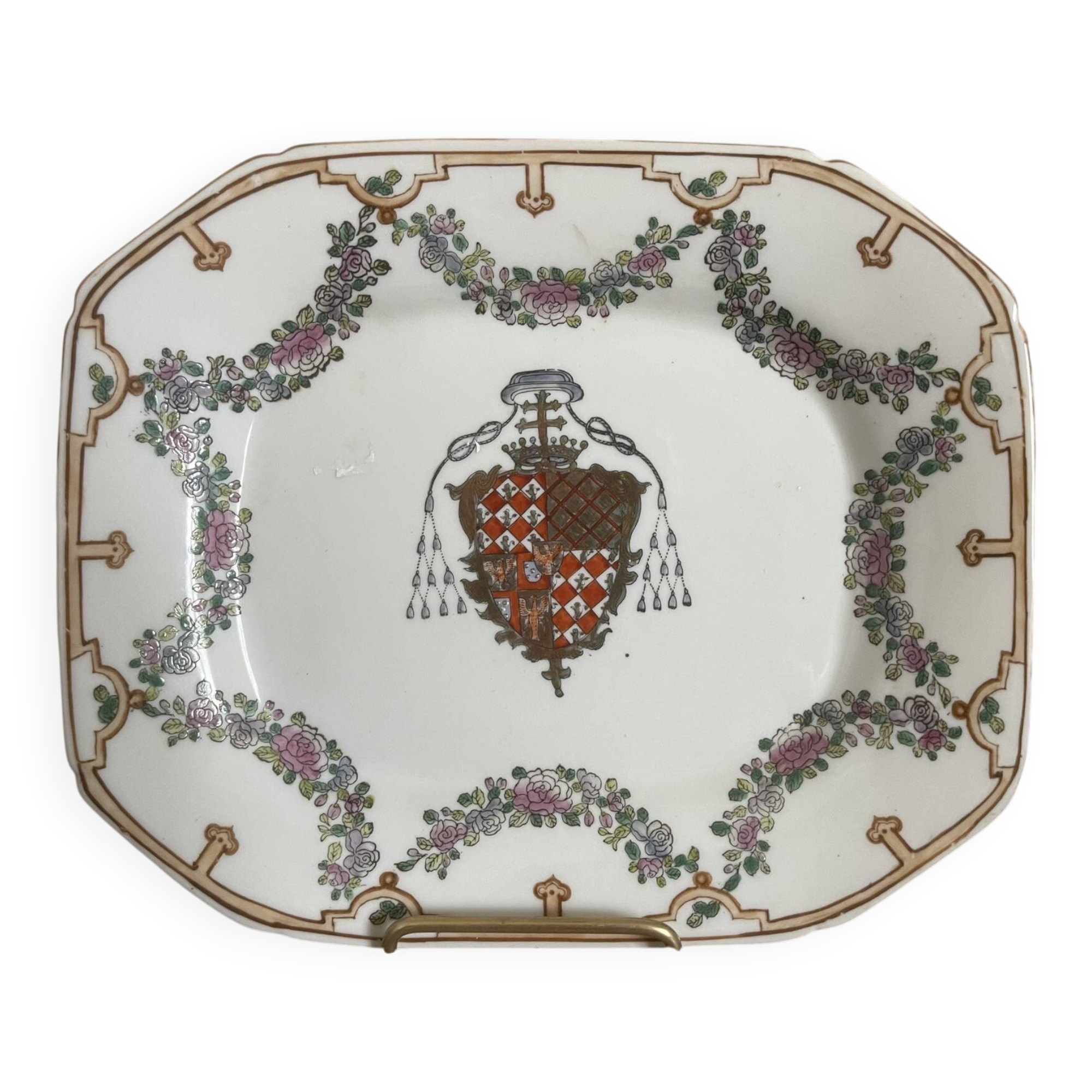 Plateau empty pocket ceramic house toussi short heraldic coat of arms