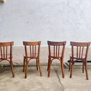 Lot 4 baumann chairs - bistro bar brasserie bohème vintage 1950 old
