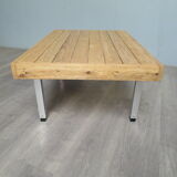 Table basse plateau bois pieds alu