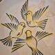 ANDRÉ BAUD (1903-1986) grand plat représentant des oiseaux, Vallauris, France, c.C. 1950