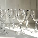 Set of 9 Bohemian Crystal Wine Glasses