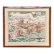 Original Swedish Oil on Canvas – "Landscape with Buildings" by Gösta Nordblad – Signed – Vintage and Framed