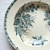 6 hollow plates in blackberry iron earth, Badonviller circa 1900