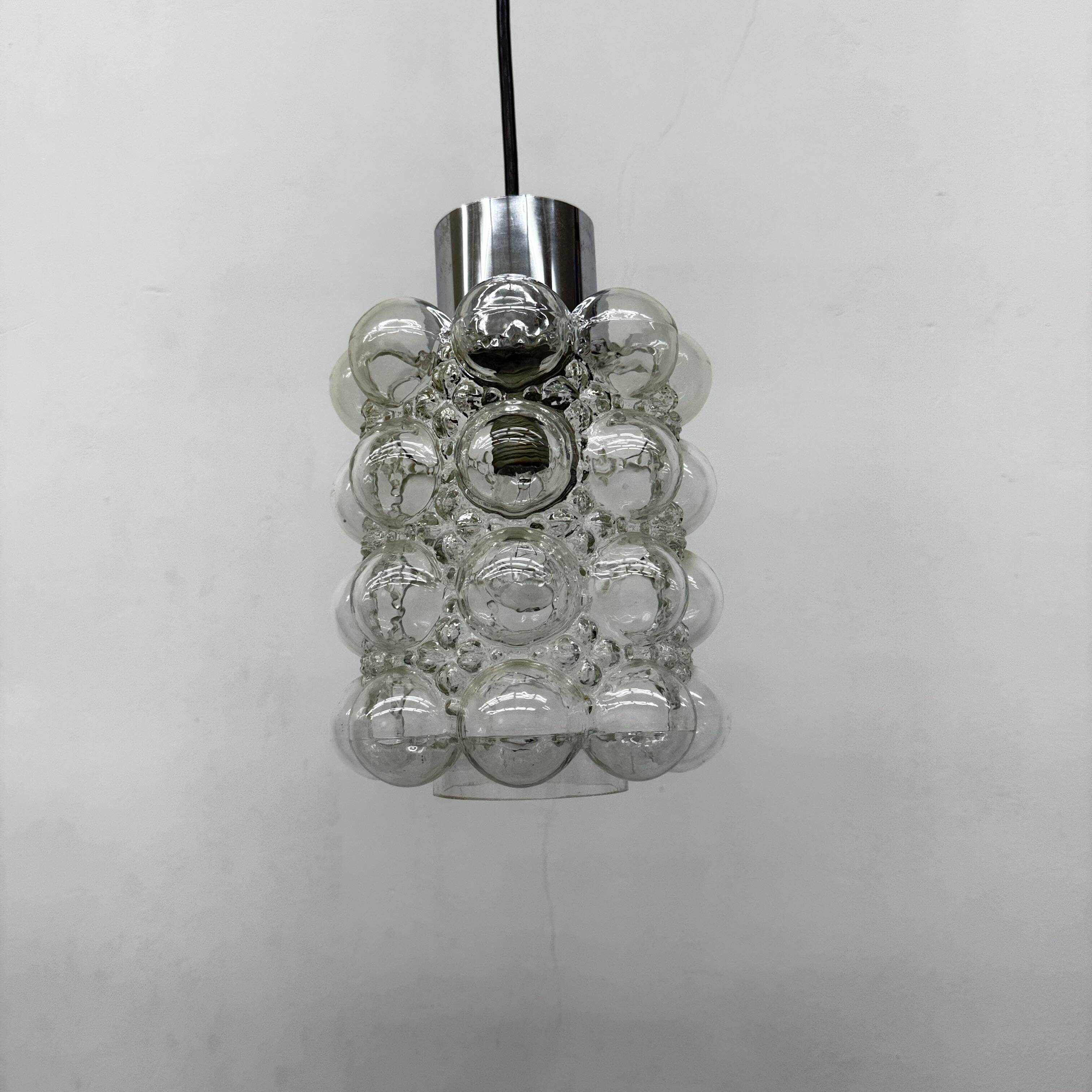 Large Bubble Glass Pendant by Helena Tynell for Limburg, Germany, 1970s