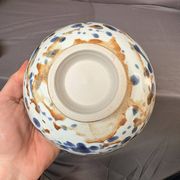Ancient Bowl Tea Chawan Japan Mingei Ceramic Blue Brown