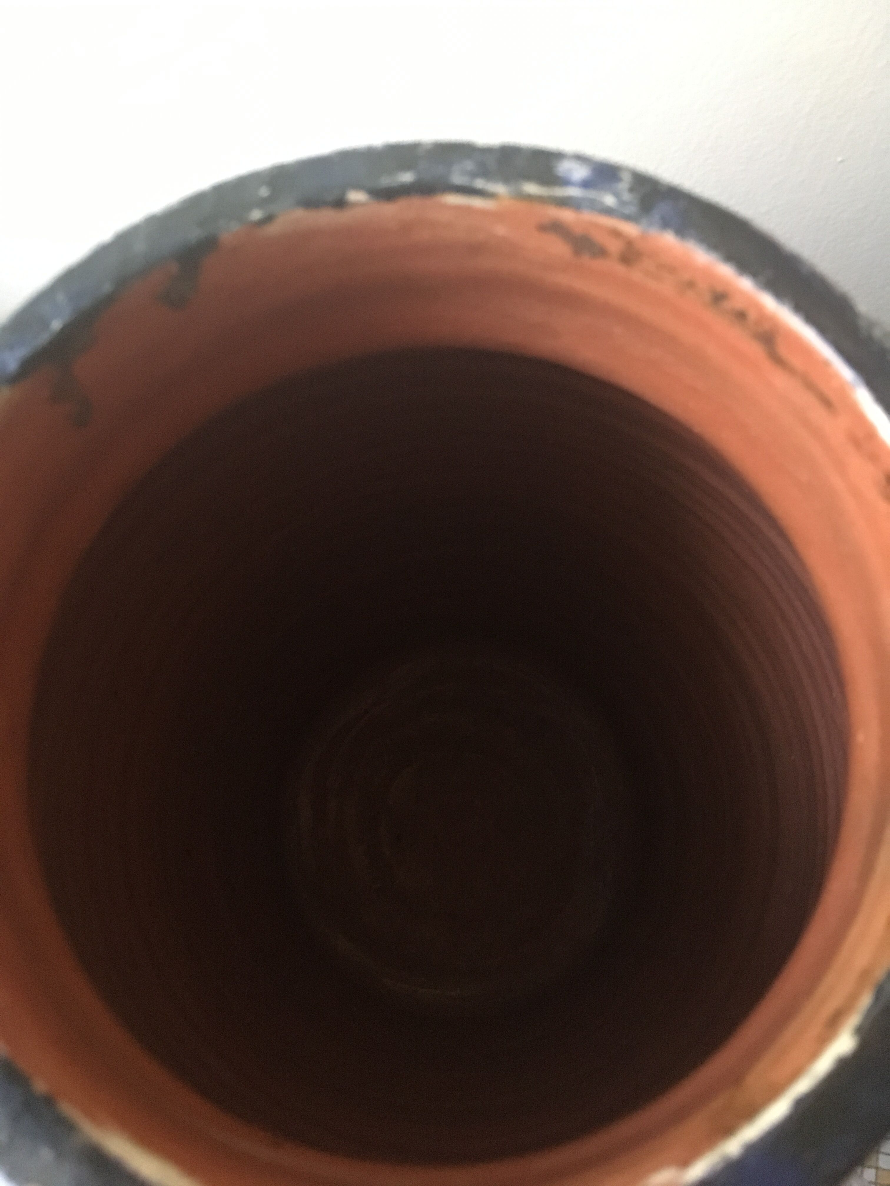 Large blue vase in Moroccan ceramic from Safi