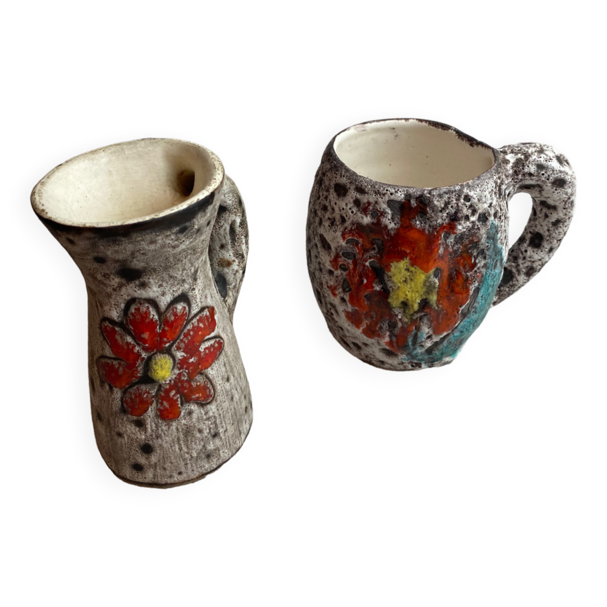 La Roue Vallauris ceramic mug and pitcher