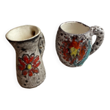 La Roue Vallauris ceramic mug and pitcher