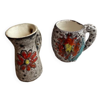 La Roue Vallauris ceramic mug and pitcher