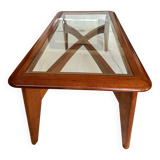 Table basse en bois et verre