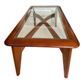 Wood and glass coffee table