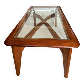Wood and glass coffee table