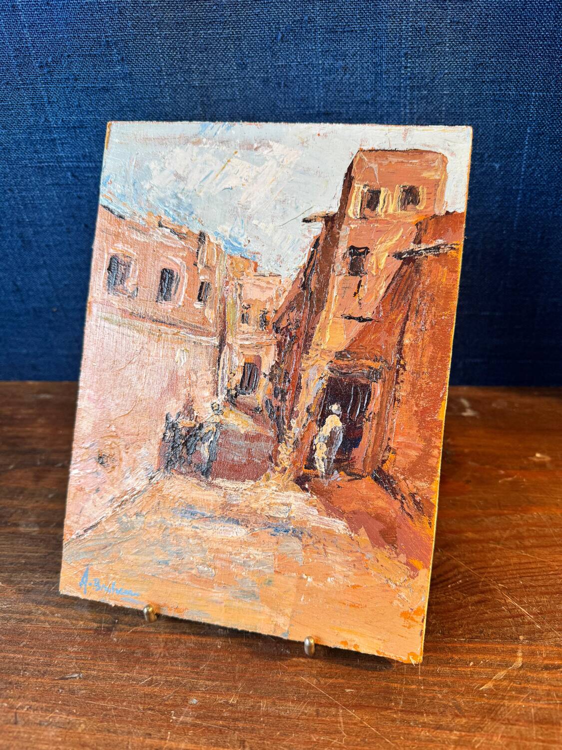 Oil on canvas – Orientalist subject. North Africa. Mid-20th century