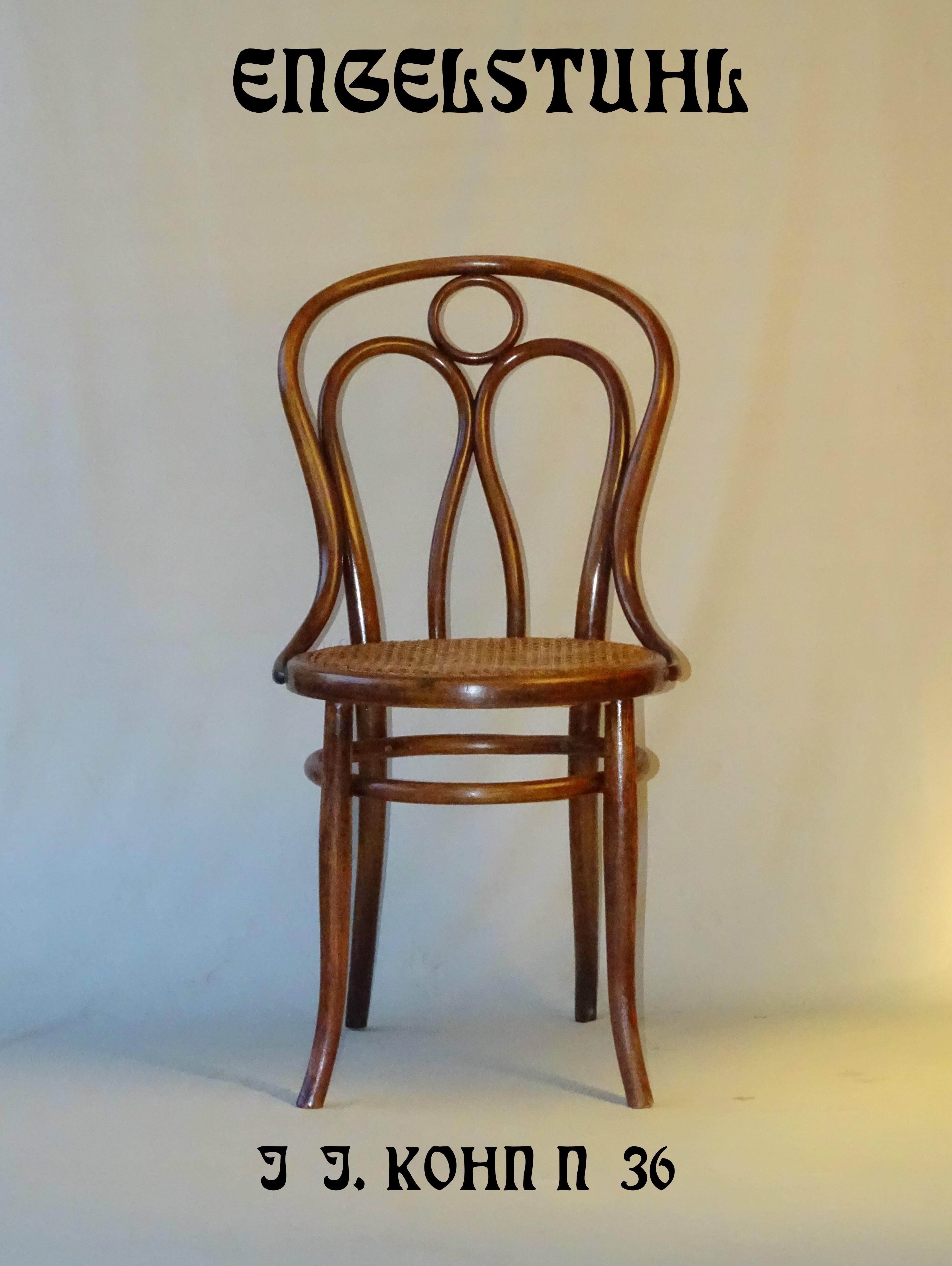 Chaise bistrot viennoise de Kohn N°36 vers 1885 cannée