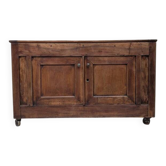 Buffet bas en bois massif sur roulettes – style industriel & campagne