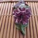 Old wall flower girl in slip with floral decoration, Anemone - stamps on the back