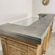 19th-century zinc and solid oak bar counter