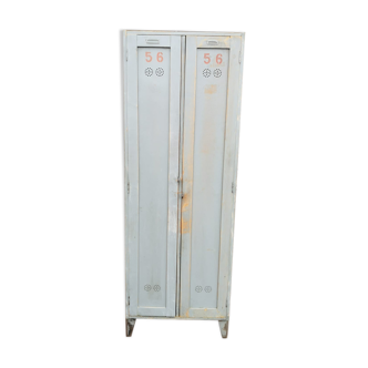 Vintage wooden industrial cloakroom, Czech wardrobe 1960