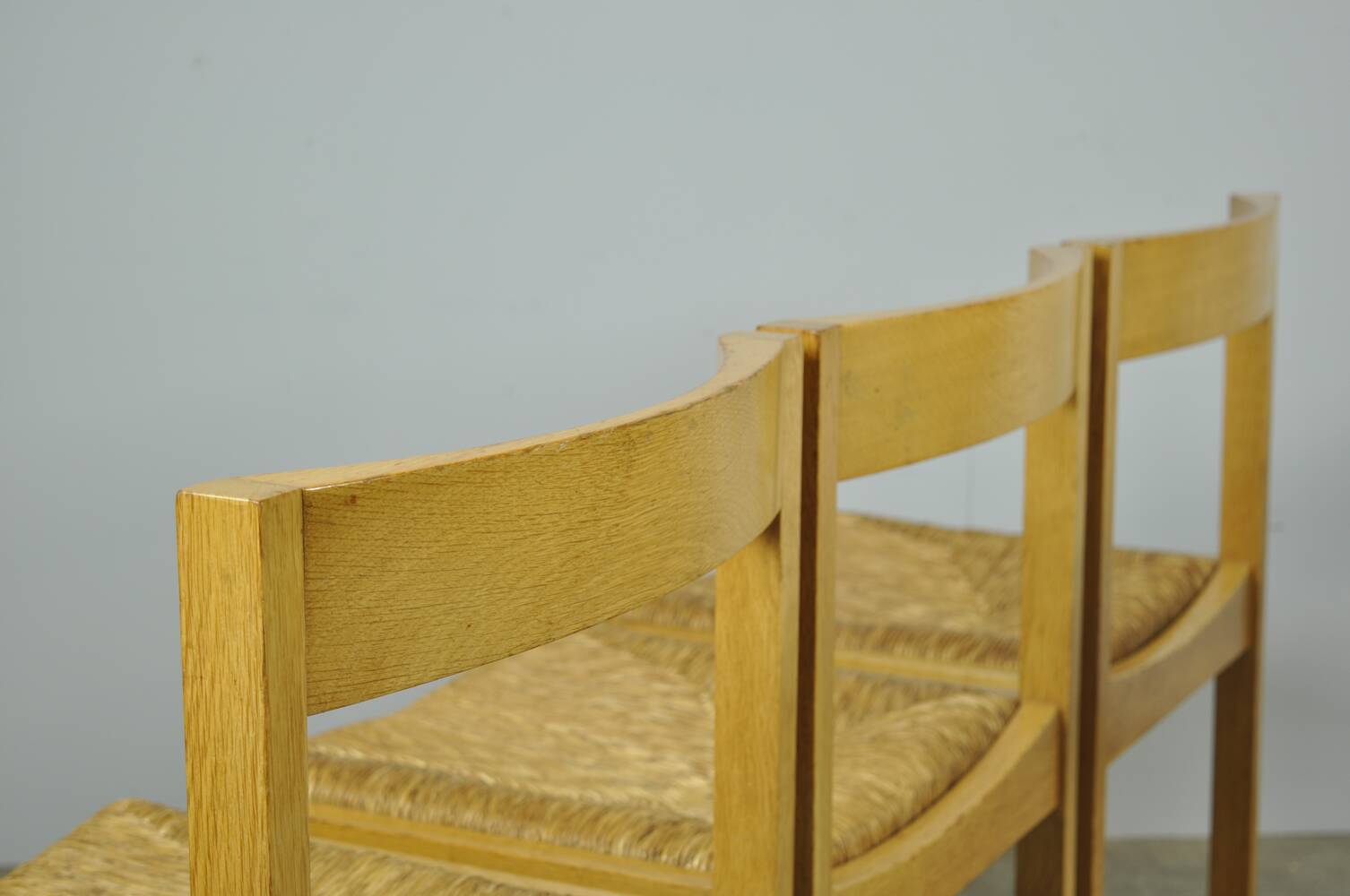 Chaises de salle à manger vintage en chêne et osier dutch design, gerard geytenbeek, années 1960