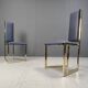 Lot de 6 chaises de salle à manger vintage en laiton - années 1970