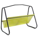 Porte-revues vintage Pilastro – jaune et noir des années 1950, style Mathieu Matégot, design néerlandais de Tjerk Reijenga pour Artimeta