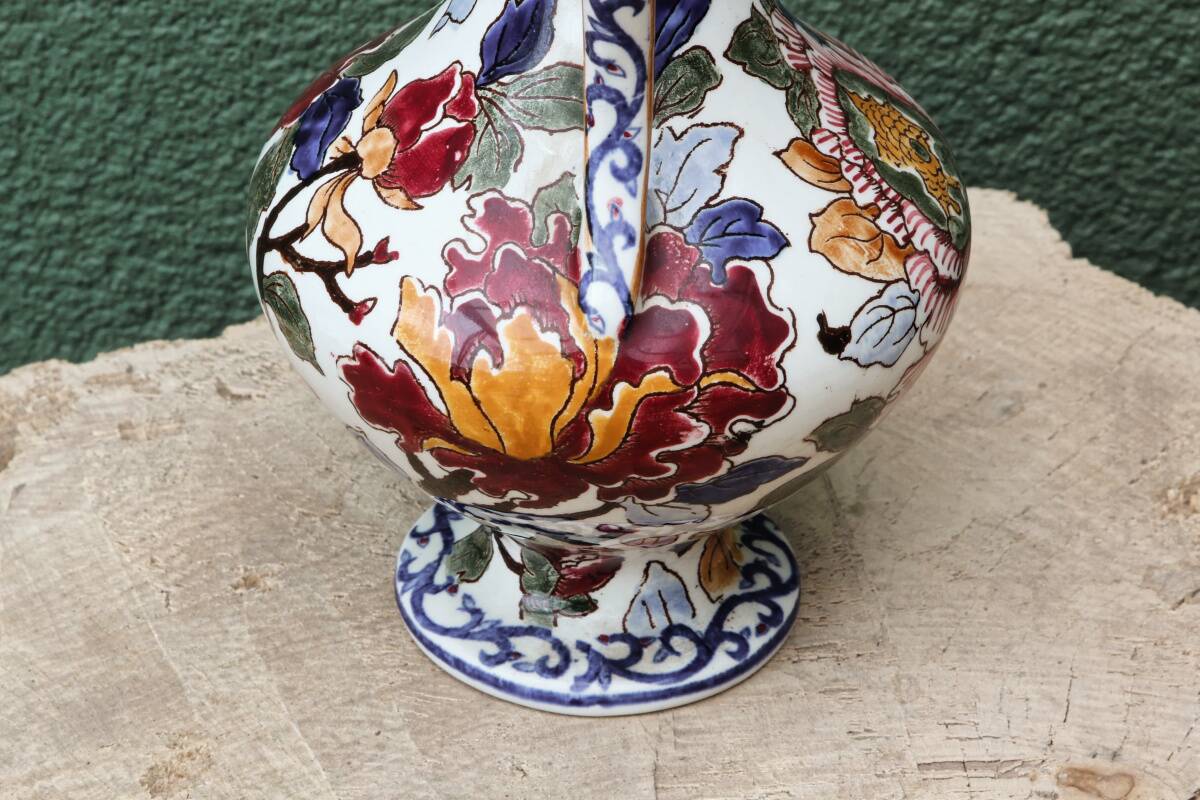 Gien earthenware jug, Peonies model