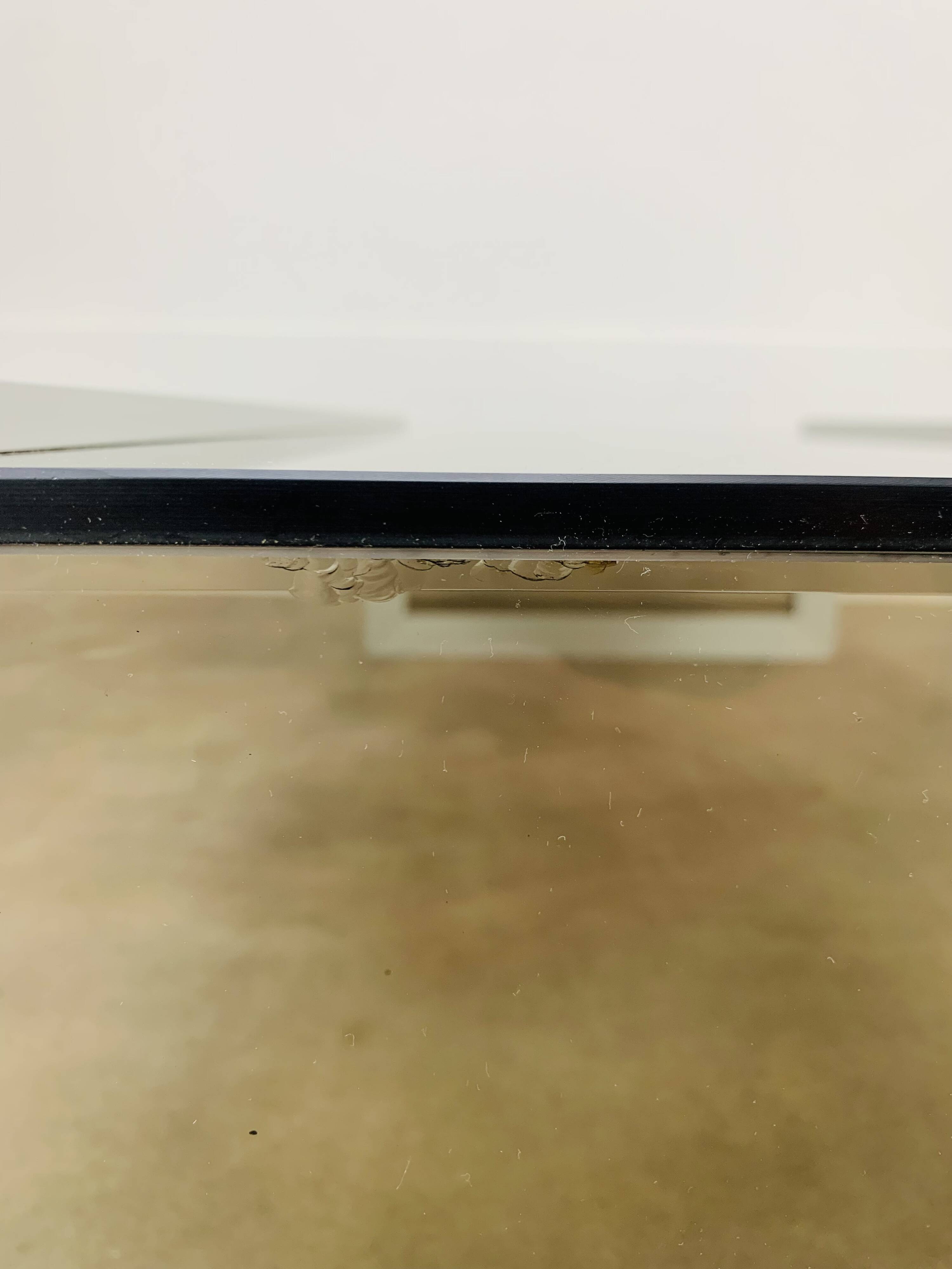 Aluminum and smoked glass coffee table, 1970s