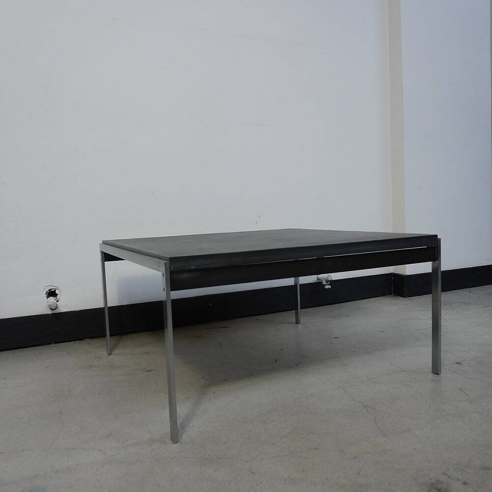 Square coffee table with black stone top, 1970s