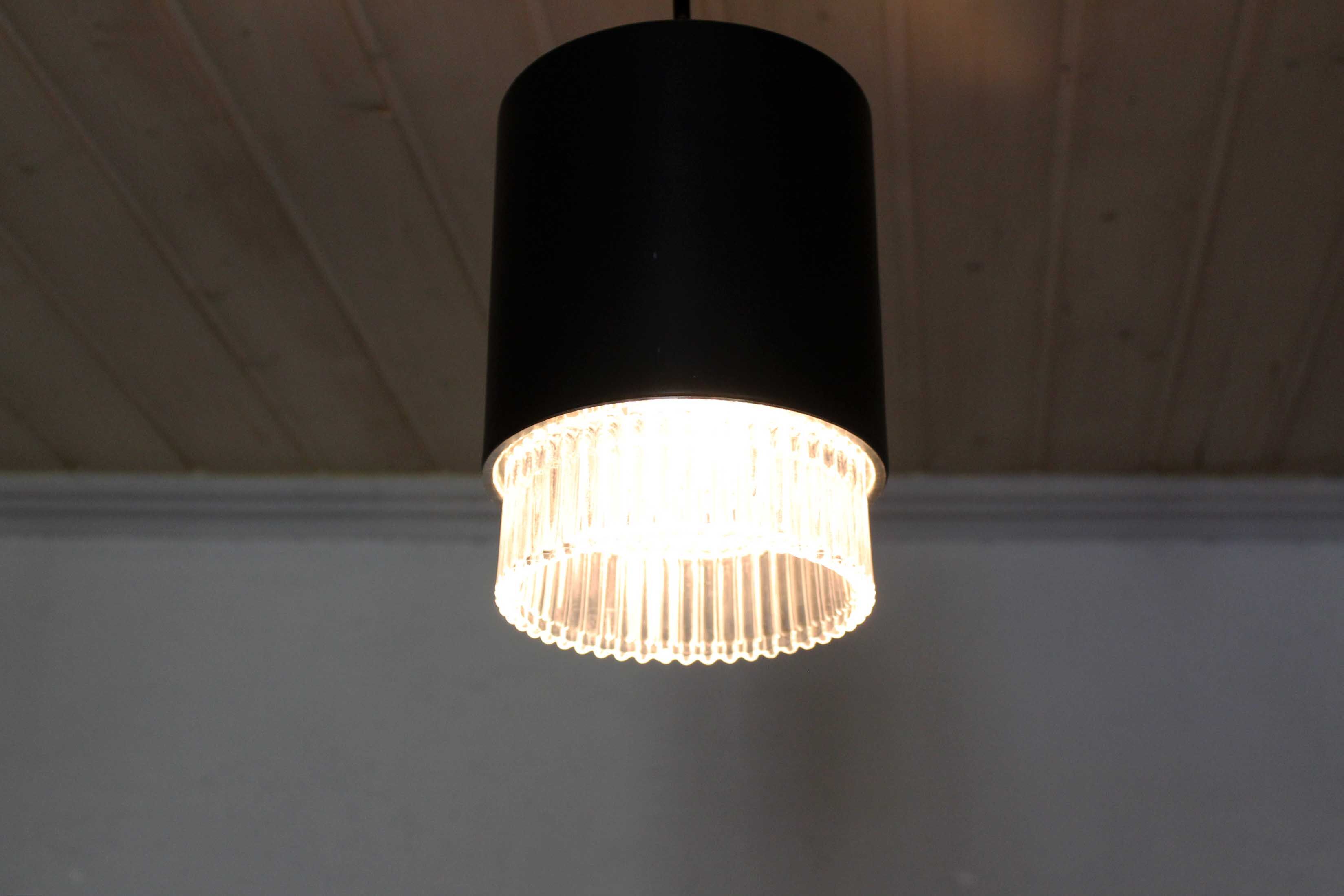 Willa suspension lamp in glass and metal