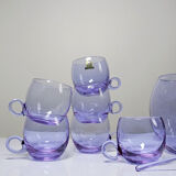 Service à sangria/punch vintage années 70 cristal Alexandrite "Bleikristall"