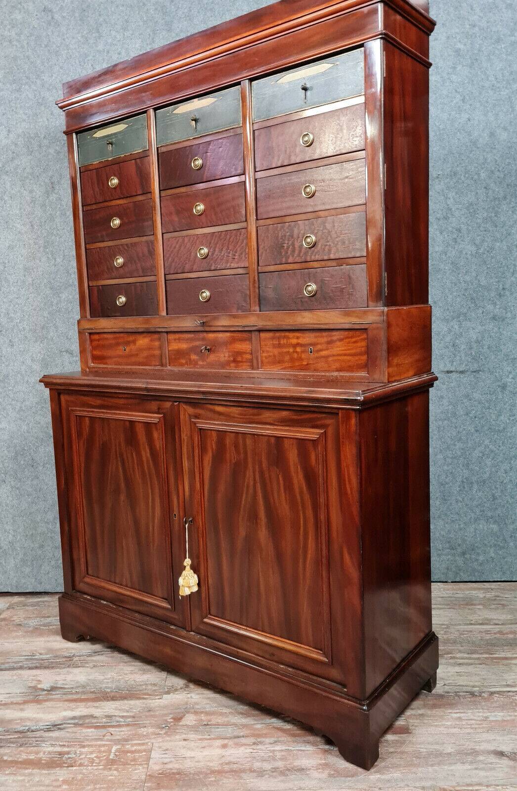 Notary's furniture: Napoleon III period mahogany cabinet