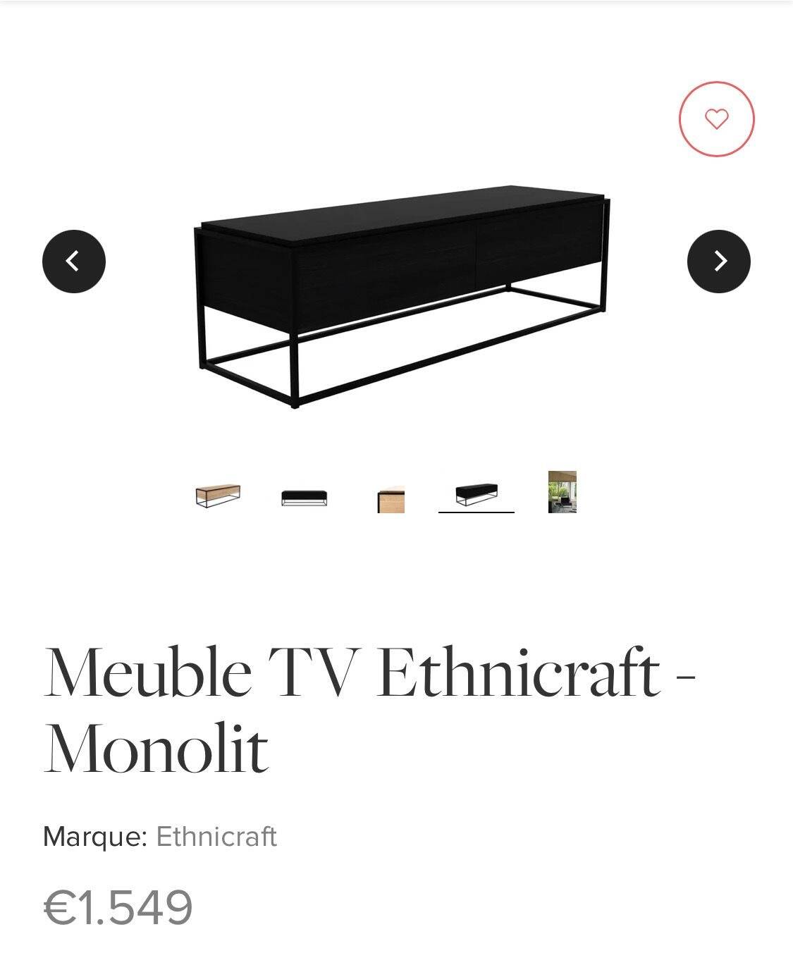 Ethnicraft black TV unit