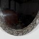 Oval mirror with silver frame, art nouveau, 1900