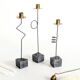 Set of 3 candlesticks | IKEA “Kräsen” from the 1980s | Steel, Brass, Granite