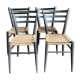 Chaises 1950 en bois et corde