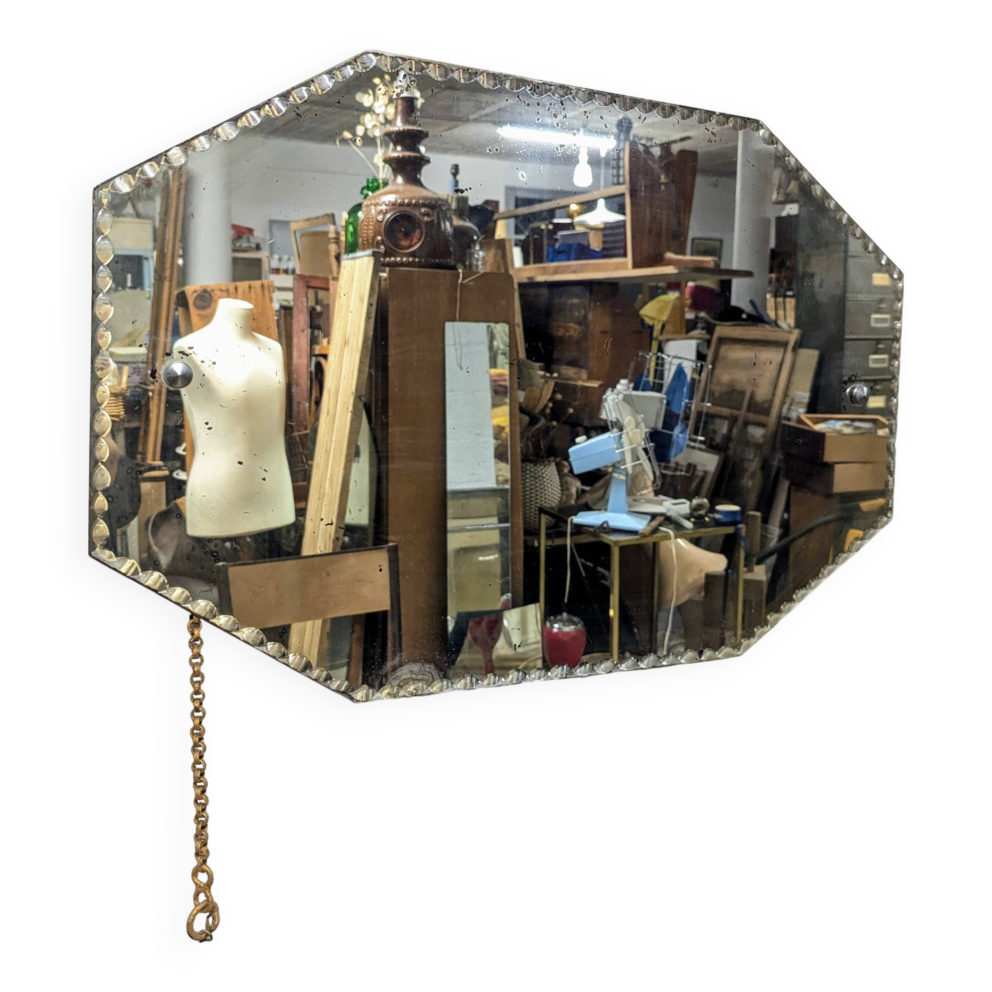 1930s beveled octagonal mirror