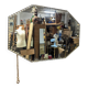 1930s beveled octagonal mirror