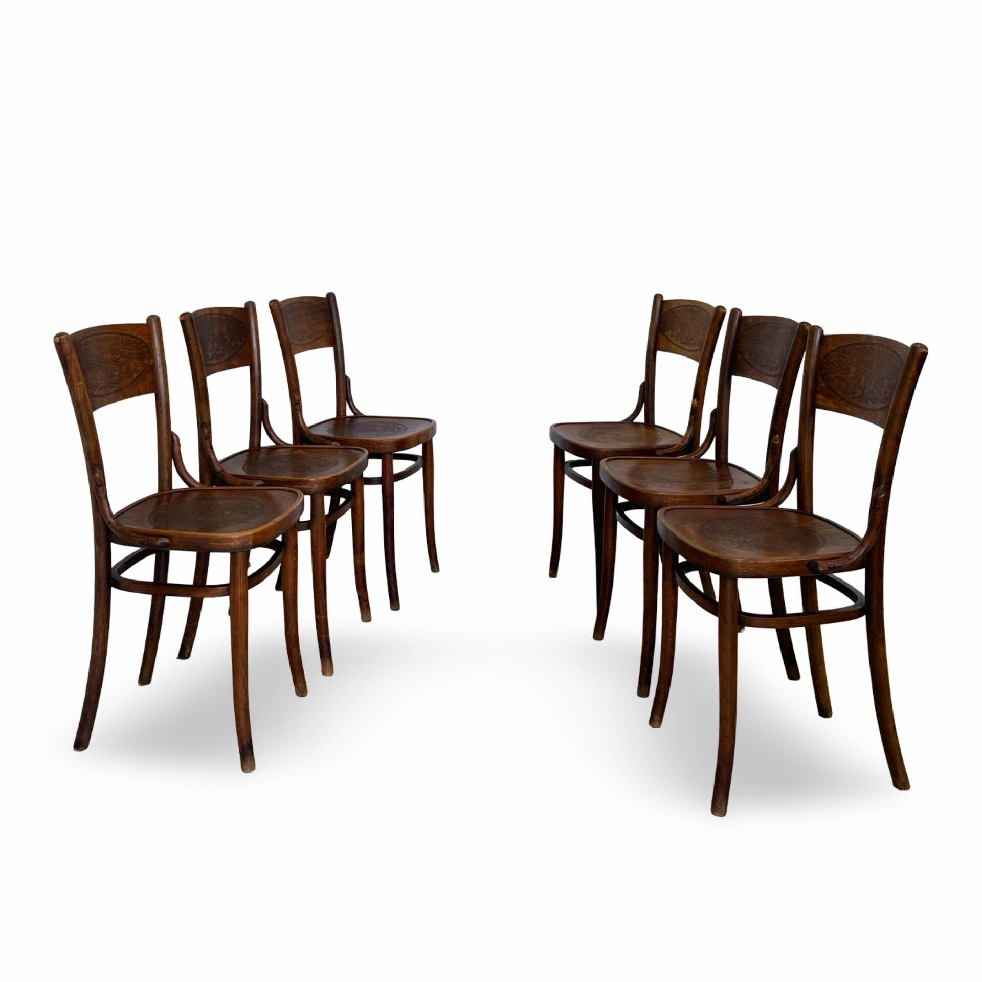 Set of six Authentic antique bentwood chairs, Antonio Volpe