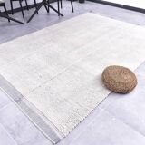 7x10 Light Blue Wool Handmade Woshable Moroccan Rug, 206x304Cm