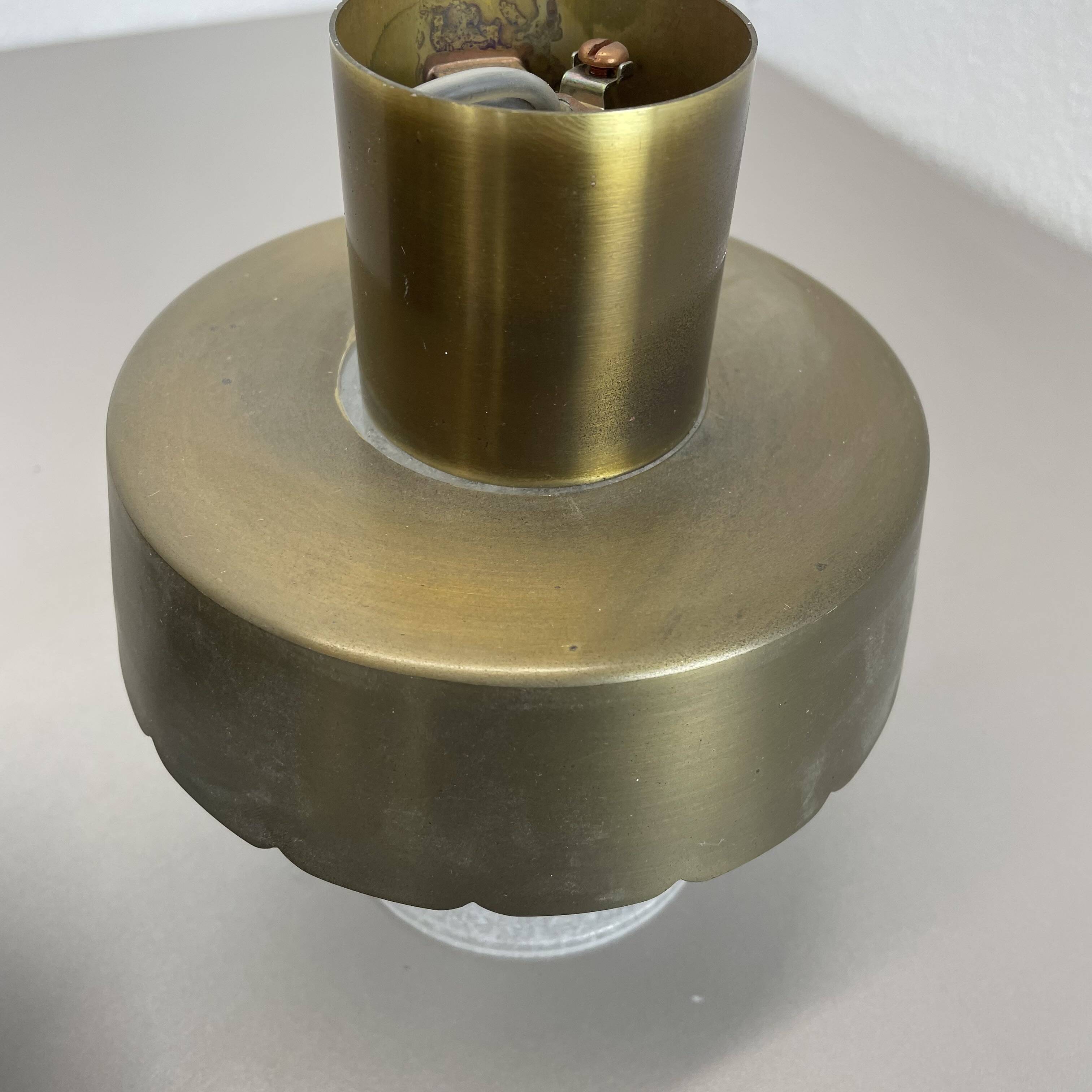 Set of two minimalist Brass and glass "tube" Ceiling Light, Italy 1970s