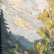 Tableau « L'arbre dans la vallée », huile sur panneau signée, 1936