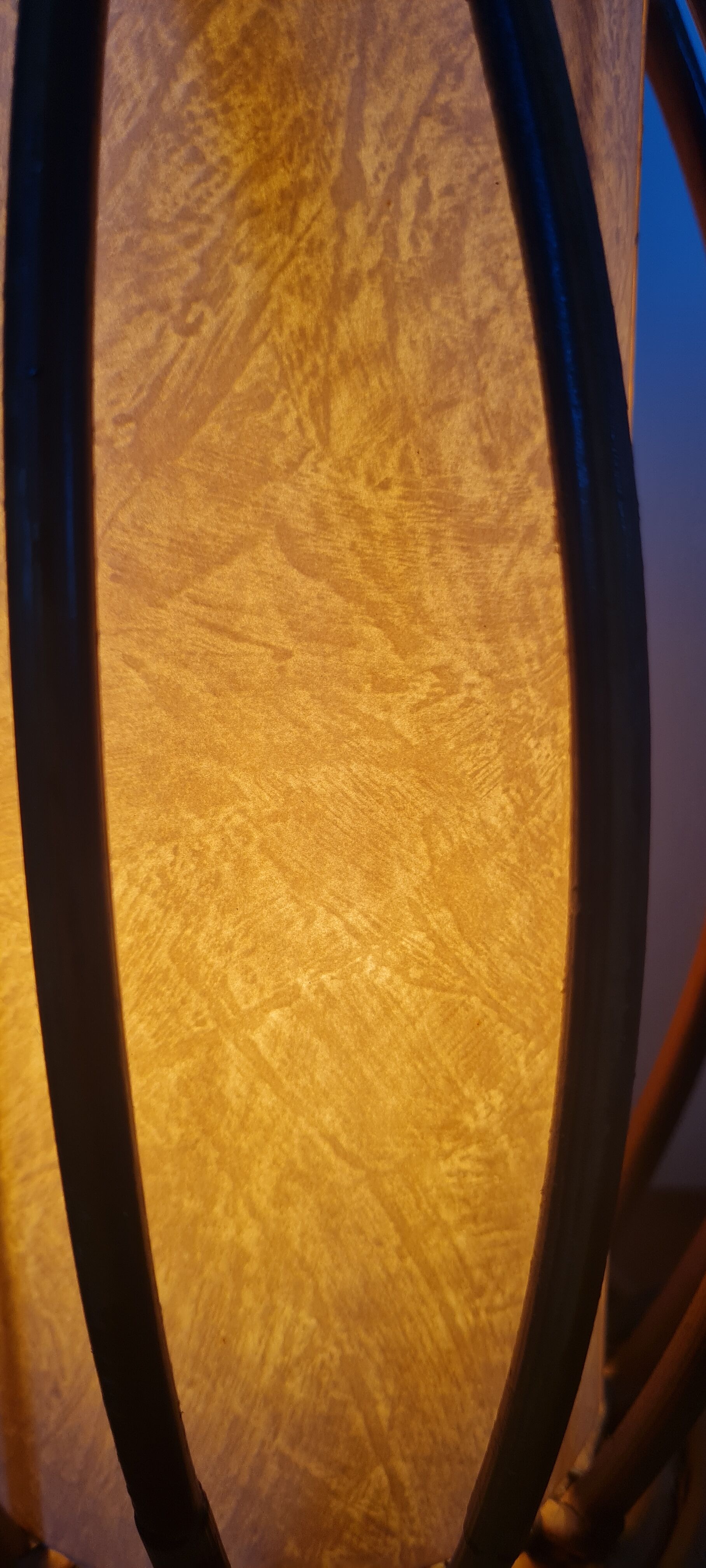 Rattan and bamboo table lamp by Louis Sognot 1960