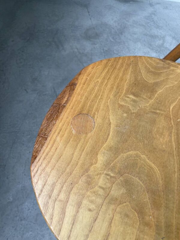 Set 3 tabourets tripode en chêne