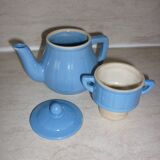 Individual coffee maker with bright blue filter